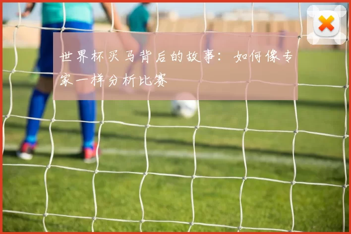 世界杯买马背后的故事:如何像专家一样分析比赛
